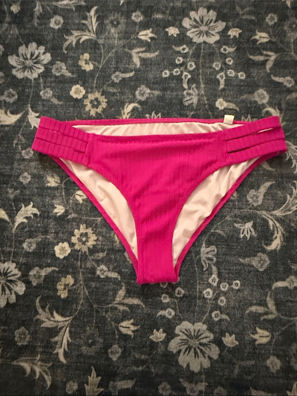 Shade & Shore Hot Pink Ribbed Bikini Bottoms